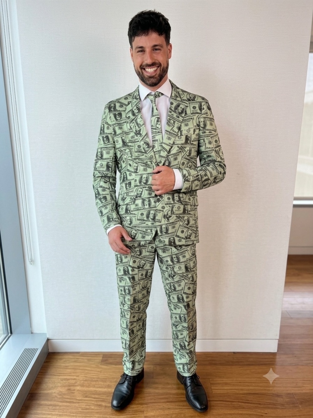 💵 Spirit Halloween "Money Suit" 3-Piece Set - Size Large NEW 💵